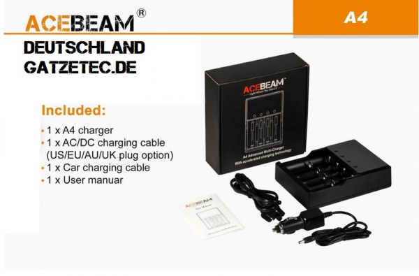 Preview: ACEBEAM A4 Ladegerät Gatzetec Charger