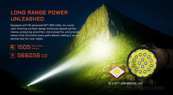 ACEBEAM X25 Taschenlampe mit Akkupack 22000 Lumen