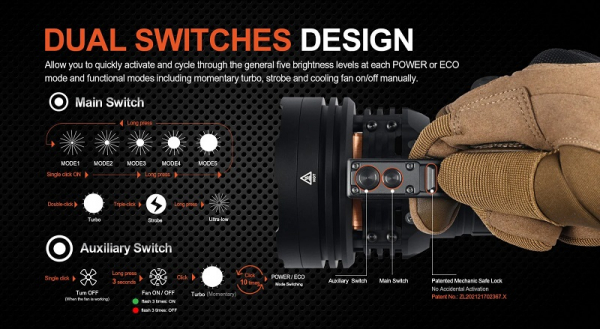 Preview: ACEBEAM X75 Modis und Bedienung