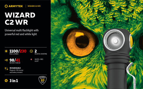 Preview: ARMYTEK WIZARD C2 WR rot-weiss