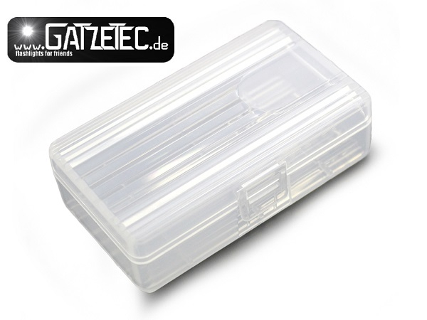 Preview: Gatzetec Schutzbox 2 Stück 18650 transparent