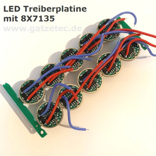 Preview: LED Treiberplatine mit 8X7135 Gatzetec