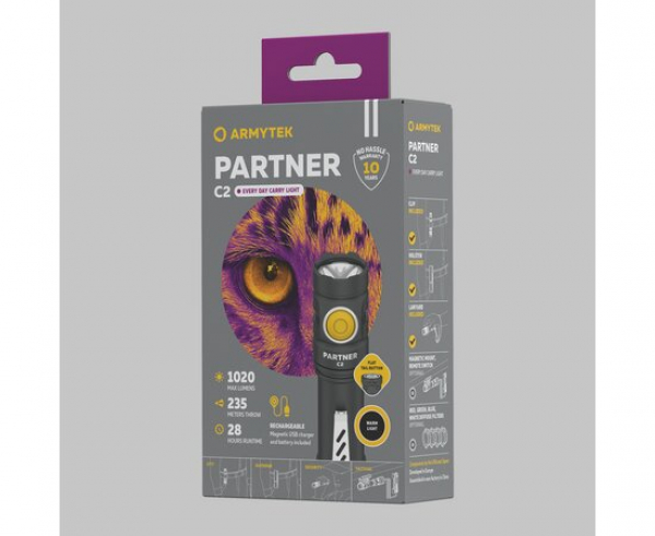 Preview: ARMYTEK Partner C2 Magnet USB warmweiss