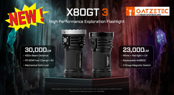 ACEBEAM X80GT3 neu bei Gatzetec Ausführung